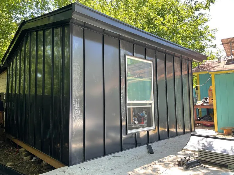 Black standing seam metal wall panels for Metal Roof Installation in Pingree Grove